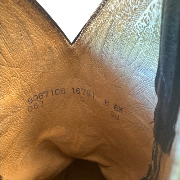 Dan Post Vintage Black Leather Western Cowboy Boots Men’s Size 8 USA Made in EUC - Picture 8 of 15